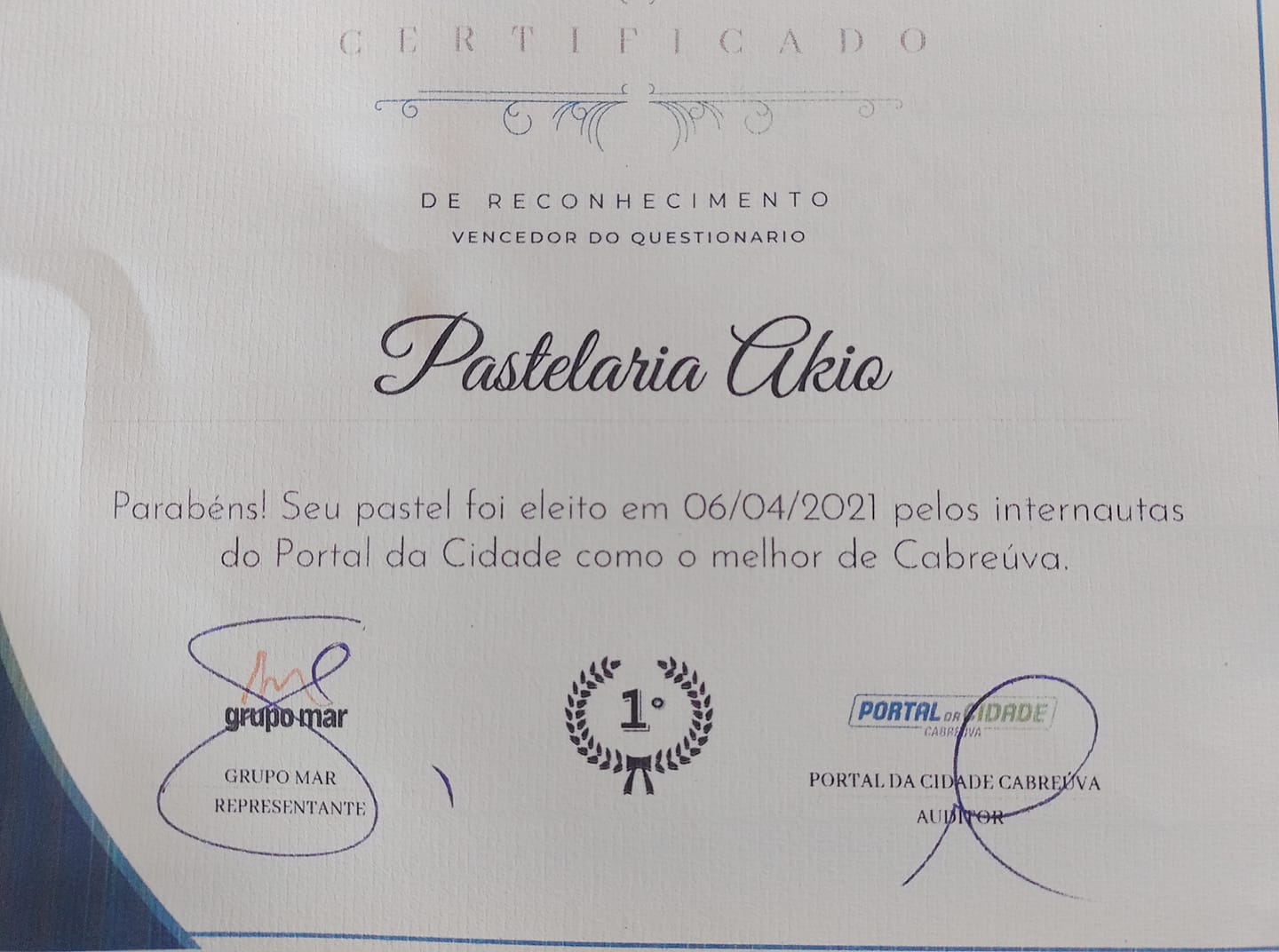 salgados akio - reconhecimento
